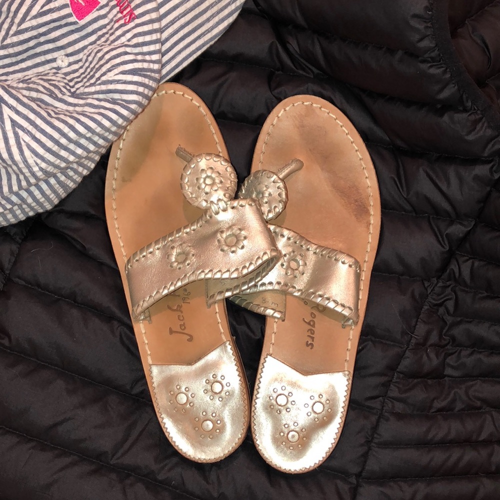 Jack Rogers gold sandals